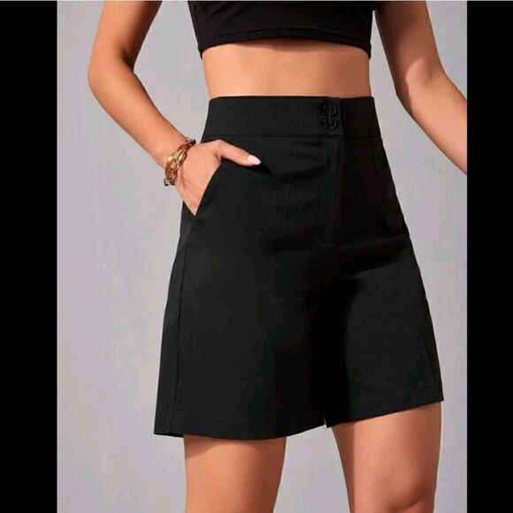 EMERY ROSE Solid High Waist Slant Pocket Shorts Medium/6 - Picture 4 of 7